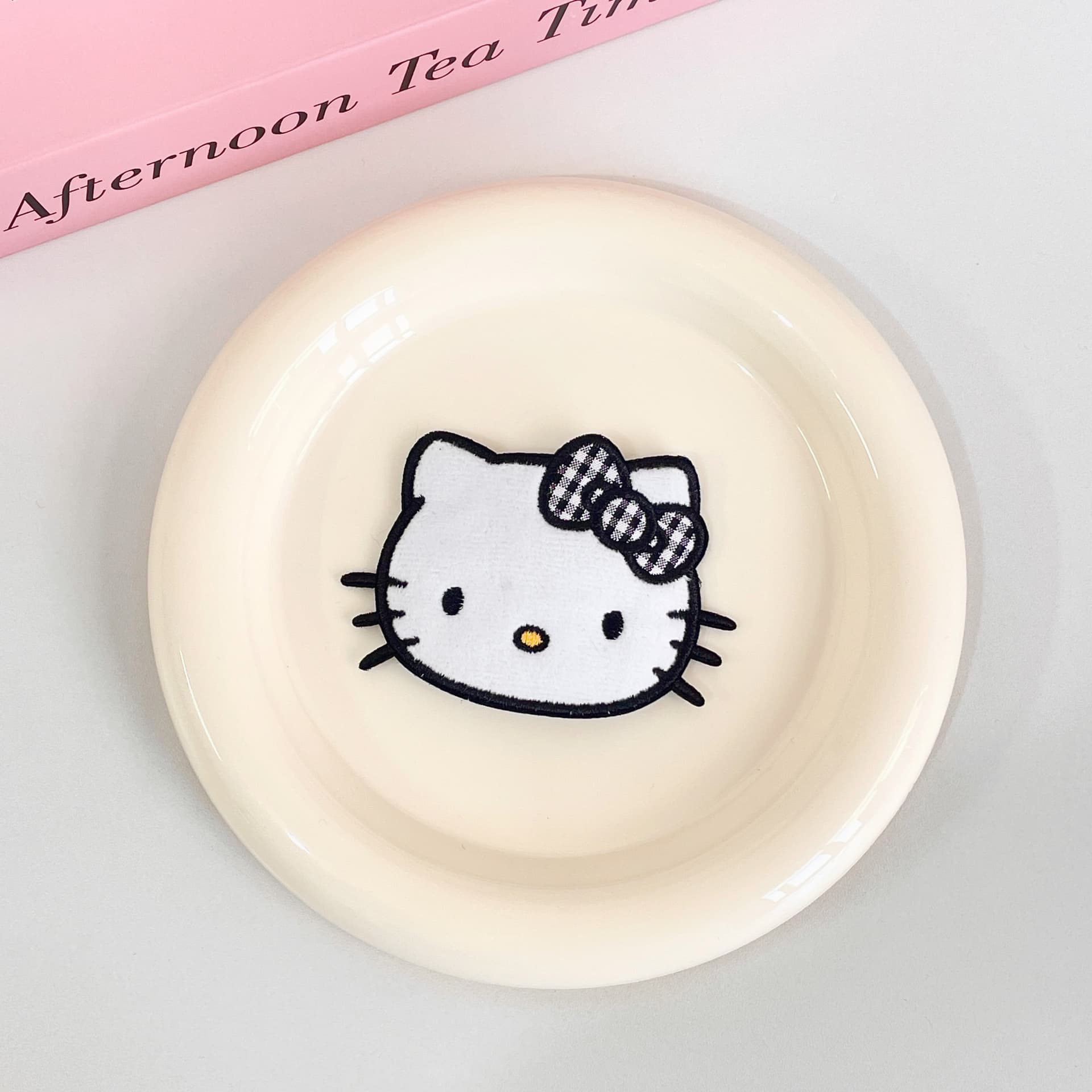 Заколка Sanrio Хелло Китти Черно-белая шахматка Бант Мультяшный рисунок Привлекательный Розовая прелесть Заколка для волос - изображение 3