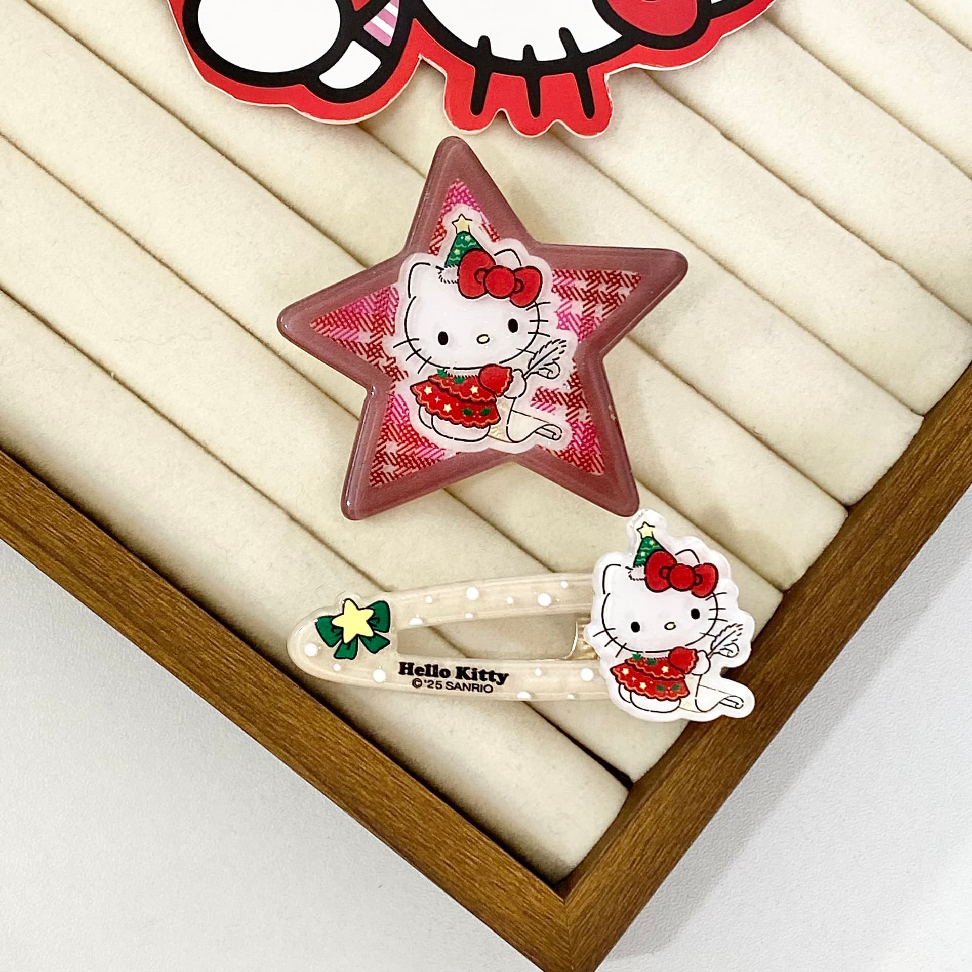 Заколка Sanrio Hello Kitty Мультяшный рисунок Милый и симпатичный Заколка для волос Акрил Женский - изображение 4