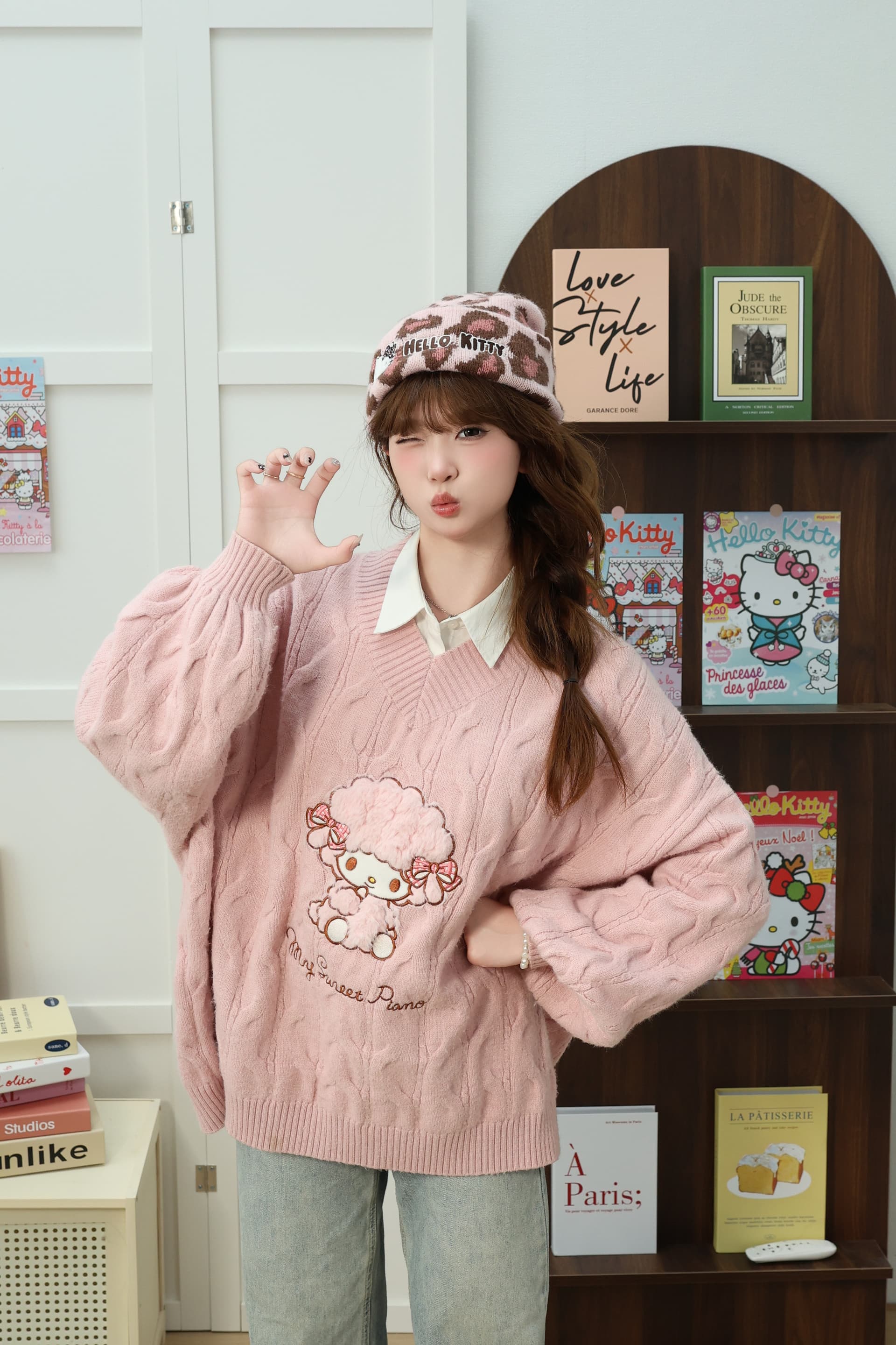 Шапка Санрио Hello Kitty Полиэстеровая шапка-бини для женщин - изображение 7