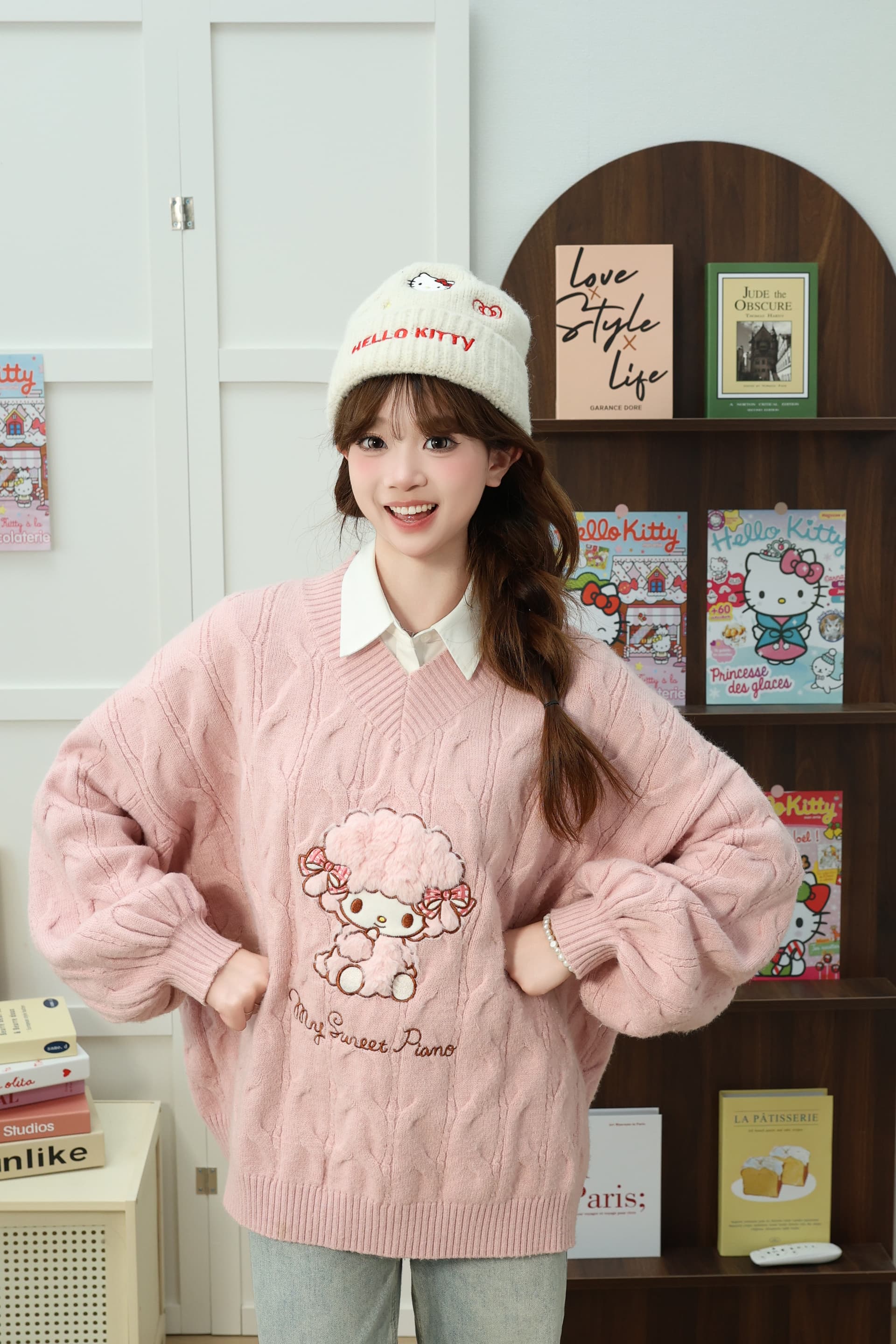 Шапка Санрио Hello Kitty Полиэстеровая Шапка-бини Женская - изображение 7