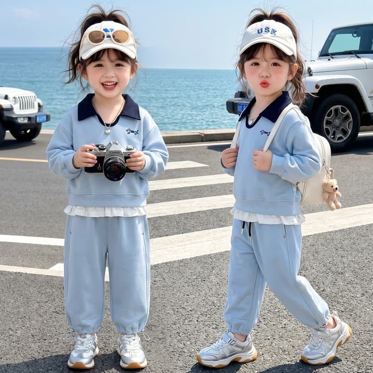 BOBBY ABLEY Синий набор Kids Повседневные спортивные костюмы Наборы - изображение 7