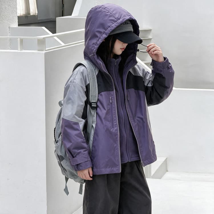 BOBBY ABLEY Фиолетовый 3-в-1 (Пальто+Подкладка) Kids Туристическая одежда - изображение 5