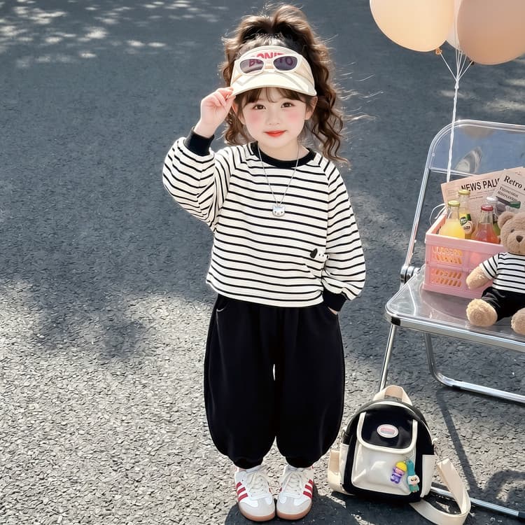 BOBBY ABLEY Полосы Набор волшебных цветов Точно по размеру Kids Повседневные спортивные костюмы Наборы - изображение 5