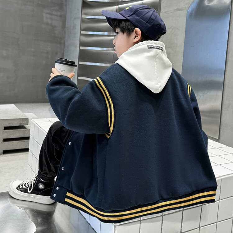 BOBBY ABLEY Темно-синий (с флисовой подкладкой) Kids Бейсбольные куртки - изображение 6