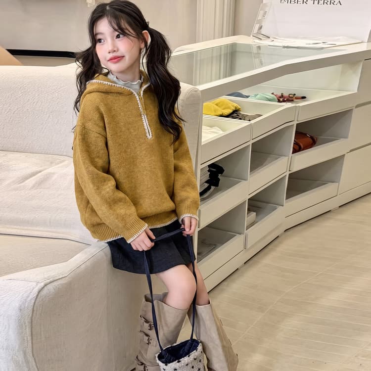 BOBBY ABLEY Имбирно-желтый С капюшоном Свитер Kids Свитеры - изображение 3