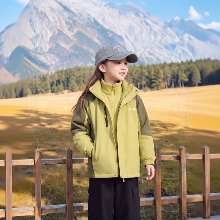 BOBBY ABLEY Зеленый 3-в-1 Пальто + Подкладка Kids Туристическая одежда - изображение 2