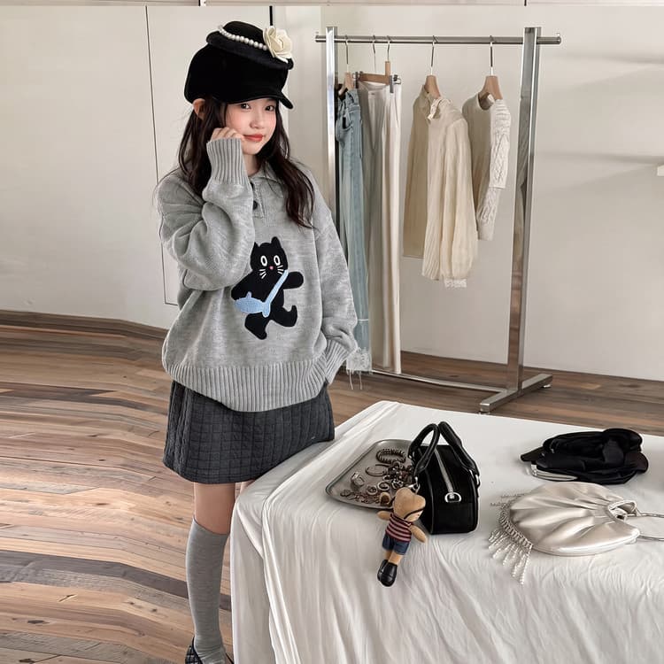 BOBBY ABLEY Серый Свитер Kids Свитеры - изображение 4