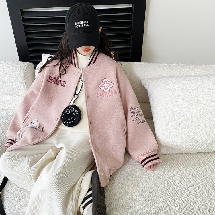 BOBBY ABLEY Розовый Kids Бейсбольные куртки - изображение 3