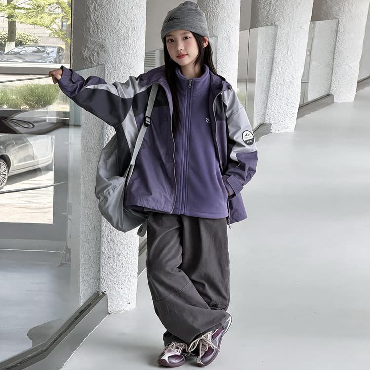 BOBBY ABLEY Фиолетовый 3-в-1 (Пальто+Подкладка) Kids Туристическая одежда - изображение 6