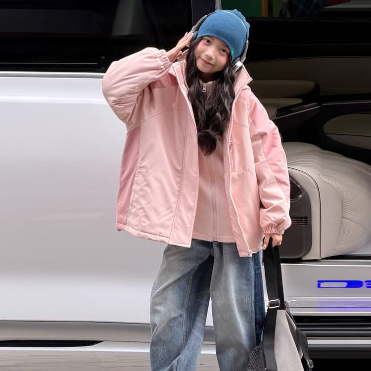 BOBBY ABLEY Розовый 3-в-1 (Пальто+Подкладка) Kids Туристическая одежда - изображение 5