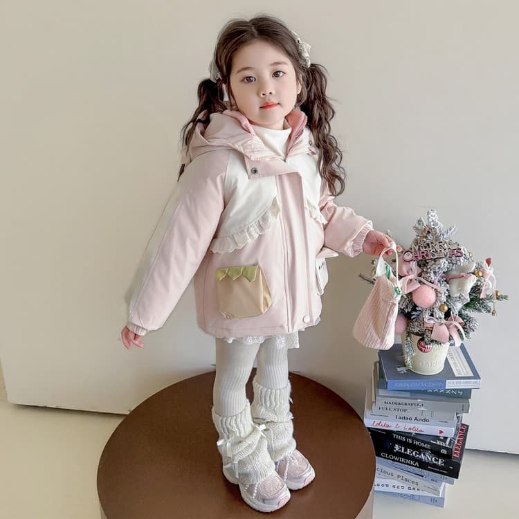 BOBBY ABLEY Розовый 3-в-1 (Пальто+Подкладка) Kids Туристическая одежда - изображение 2