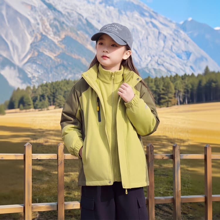 BOBBY ABLEY Зеленый 3-в-1 (Подкладка + Пальто) Kids Туристическая одежда - изображение 2