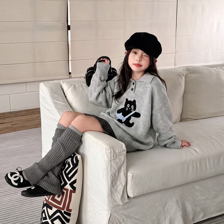 BOBBY ABLEY Серый Свитер Kids Свитеры - изображение 5