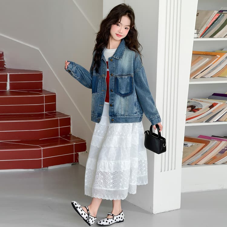 BOBBY ABLEY Джинсовый синий Kids Куртки - изображение 4