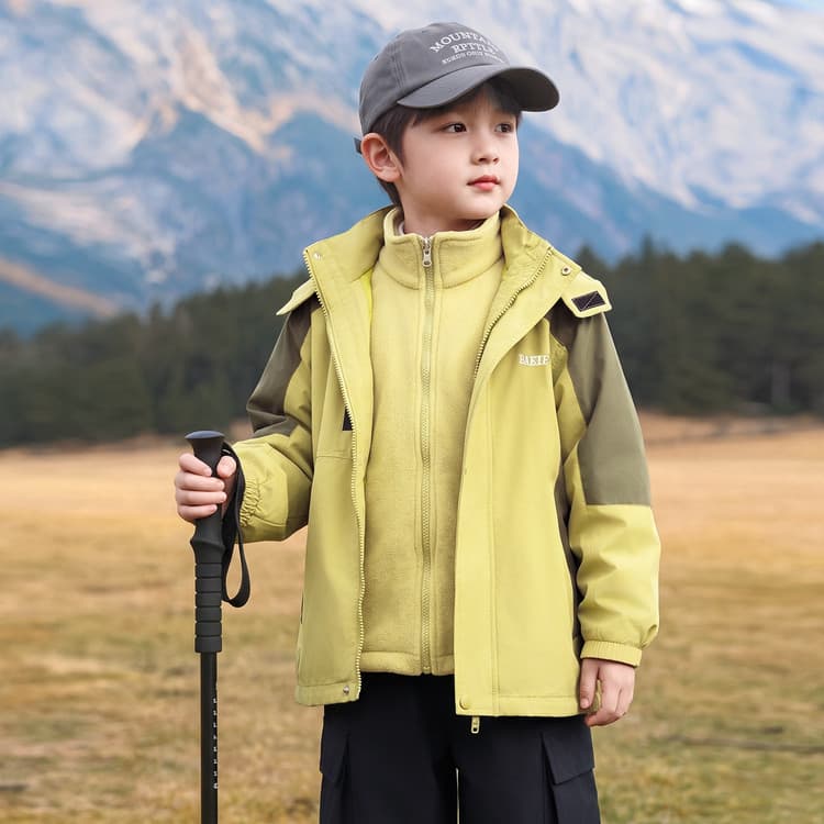BOBBY ABLEY Зеленый 3-в-1 (Пальто + Подкладка) Kids Туристическая одежда - изображение 2