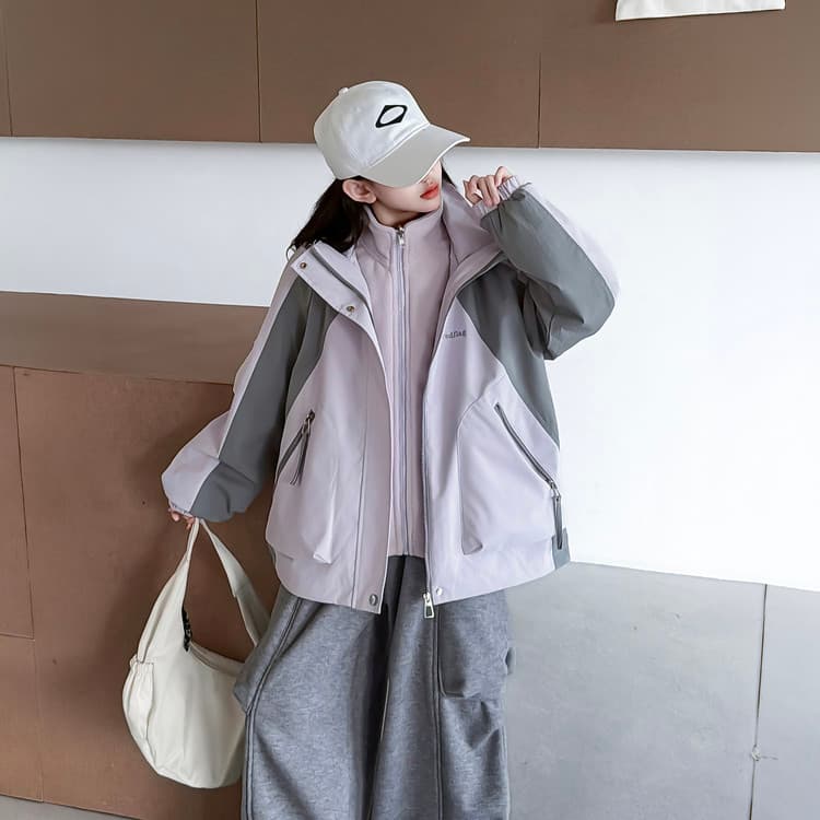 BOBBY ABLEY Фиолетовый 3-в-1 (Пальто+Подкладка) Kids Туристическая одежда - изображение 3