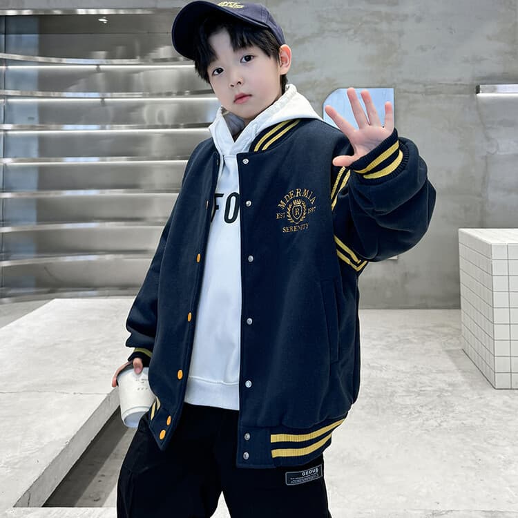 BOBBY ABLEY Темно-синий (с флисовой подкладкой) Kids Бейсбольные куртки - изображение 4