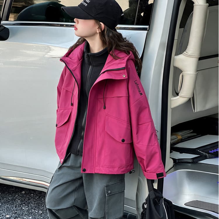 BOBBY ABLEY Розовый Красный 3-в-1 (Утепленный пальто + Подкладка) Детская Туристическая Одежда - изображение 4