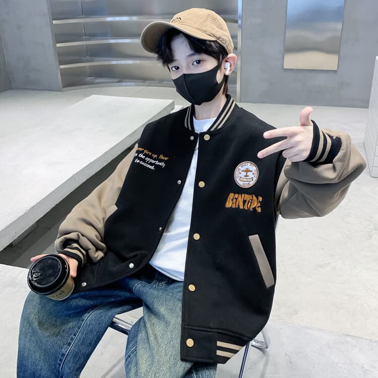 BOBBY ABLEY Черный Kids Бейсбольные куртки - изображение 2