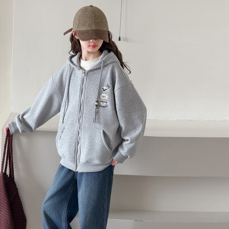 BOBBY ABLEY Серый с флисовой подкладкой Пальто Kids Топы - изображение 3