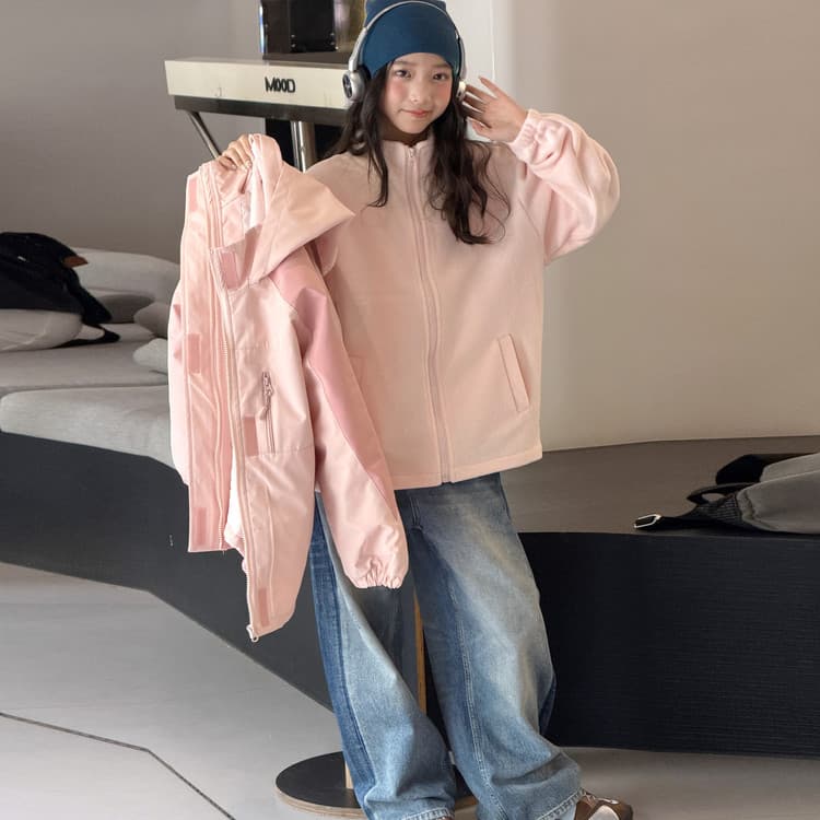 BOBBY ABLEY Розовый 3-в-1 (Пальто+Подкладка) Kids Туристическая одежда - изображение 2