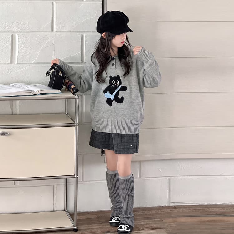 BOBBY ABLEY Серый Свитер Kids Свитеры - изображение 2