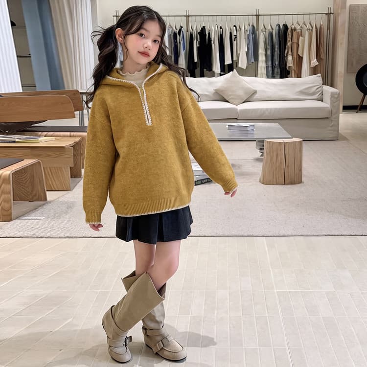BOBBY ABLEY Имбирно-желтый С капюшоном Свитер Kids Свитеры - изображение 2