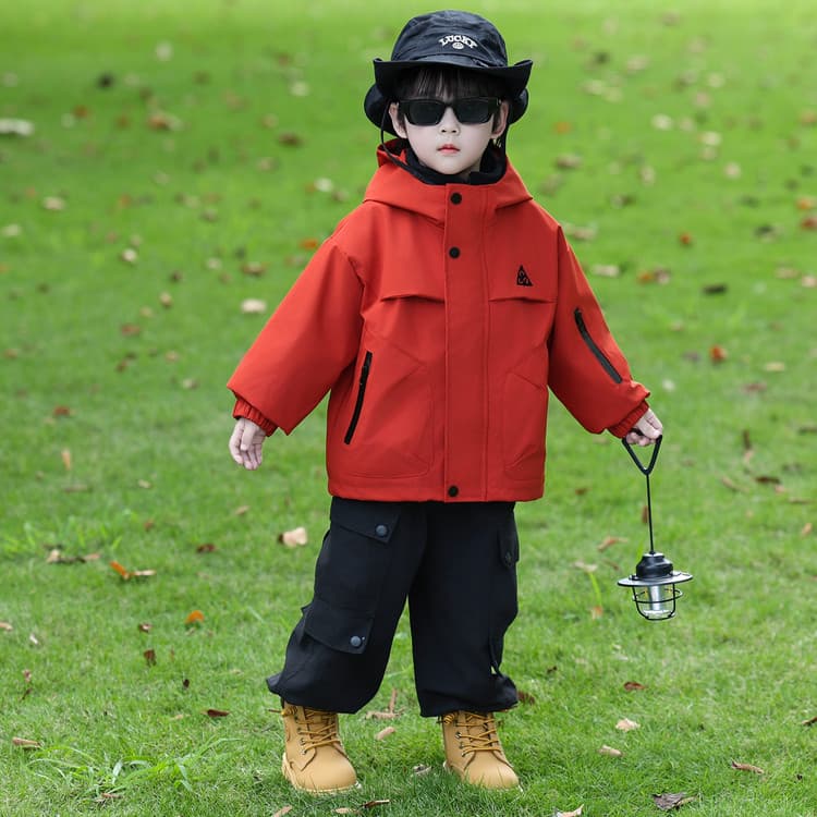 BOBBY ABLEY Красный 3-в-1 (Пальто+Подкладка) Kids Туристическая одежда - изображение 4