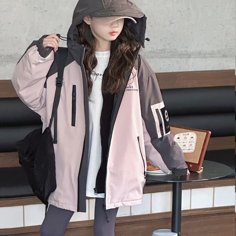 BOBBY ABLEY Светло-розовый 3-в-1 (Пальто+Подкладка) Kids Туристическая одежда - изображение 5