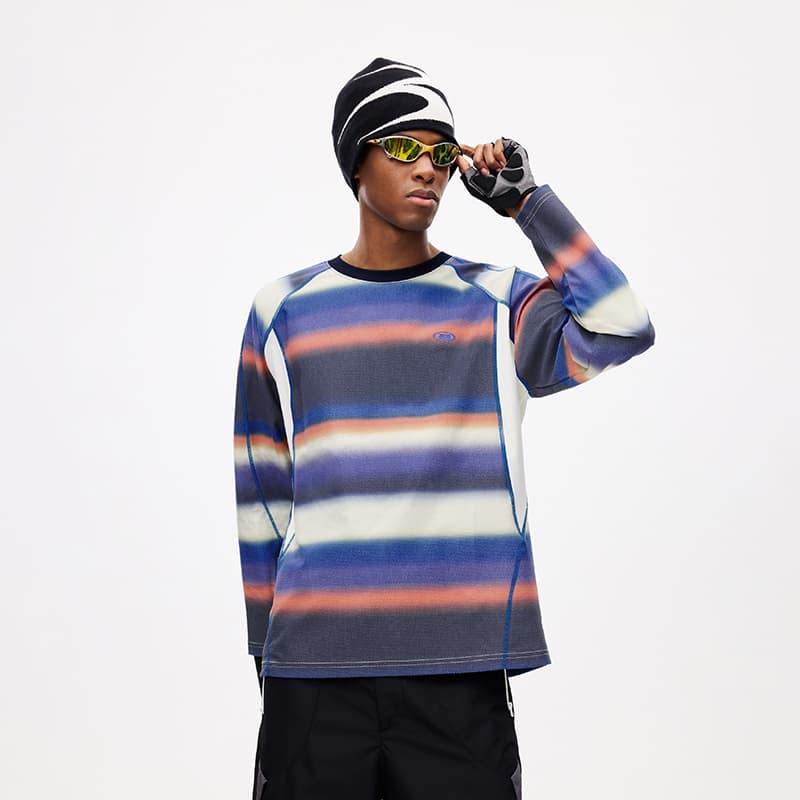 Футболка BONELESS Cut Purple Blue Stripes Unisex T-Shirts - изображение 4