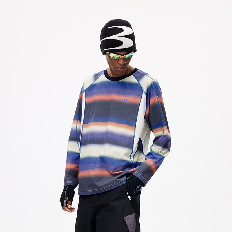 Футболка BONELESS Cut Purple Blue Stripes Unisex T-Shirts - изображение 5