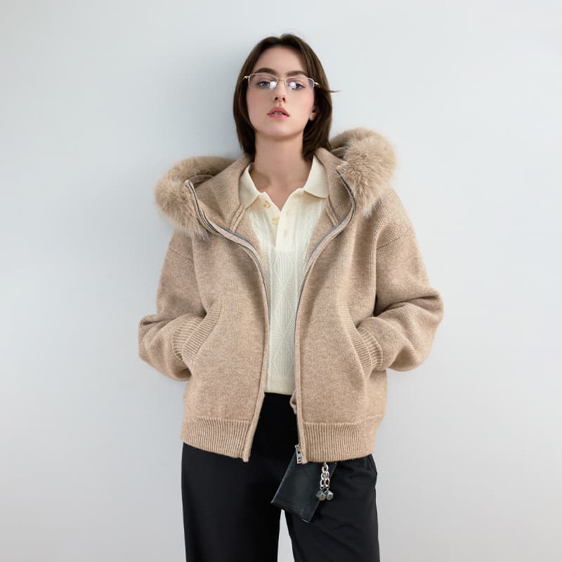 Кардиган BONELESS Cut Khaki Women's Sweaters - изображение 3