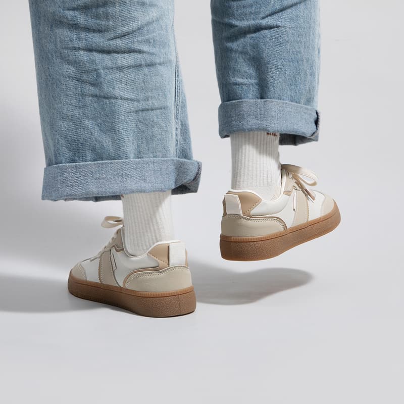 Кроссовки Warrior Retro Low-Top Beige Coffee - изображение 12