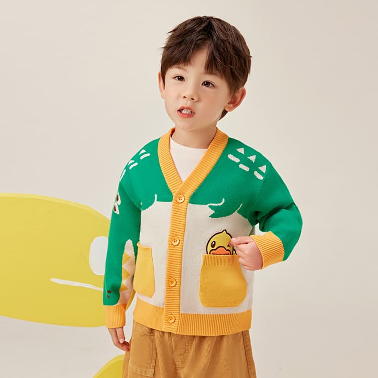 B.Duck Свитер Зеленый Детский Возраст 3-7 Лет - изображение 3