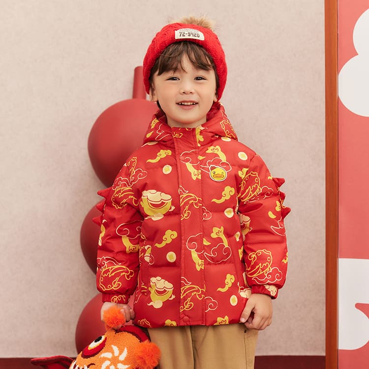 B.Duck Пуховик Классический Красный Детский Возраст 3-7 Лет - изображение 4