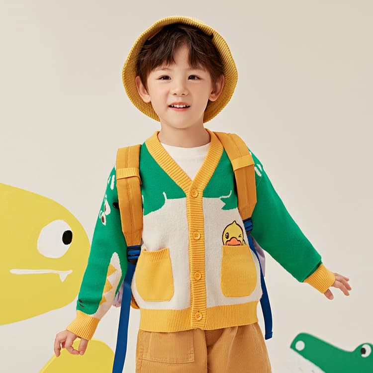 B.Duck Свитер Зеленый Детский Возраст 3-7 Лет - изображение 6