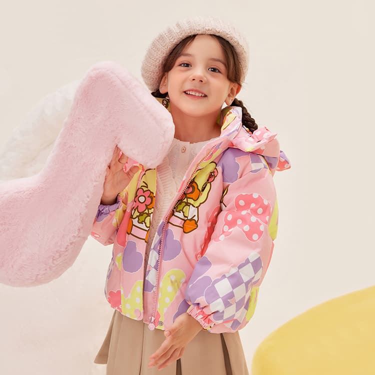 B.Duck Пуховик Розово-вишневый Детский для детей 3-7 лет - изображение 7