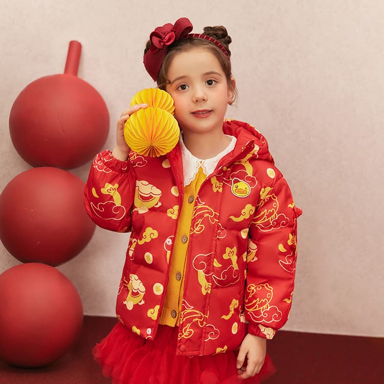 B.Duck Пуховик Классический Красный Детский Возраст 3-7 Лет - изображение 8