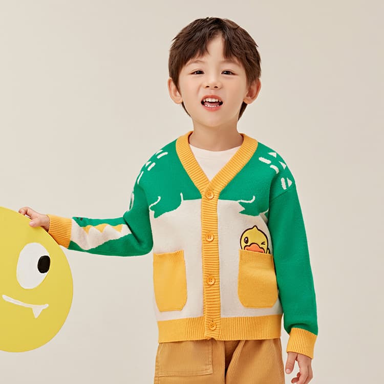 B.Duck Свитер Зеленый Детский Возраст 3-7 Лет - изображение 4