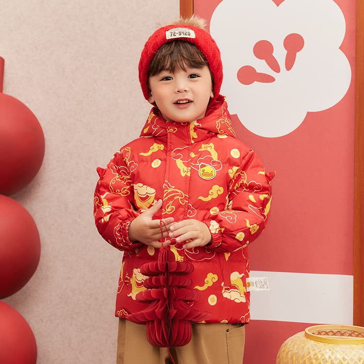 B.Duck Пуховик Классический Красный Детский Возраст 3-7 Лет - изображение 3