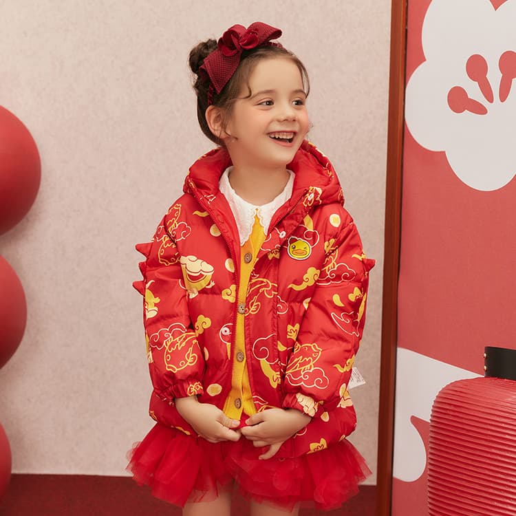 B.Duck Пуховик Классический Красный Детский Возраст 3-7 Лет - изображение 7