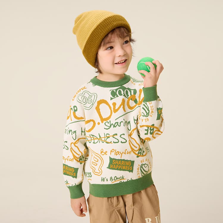 B.Duck Свитер Горохово-зеленый для детей 3-7 лет - изображение 4