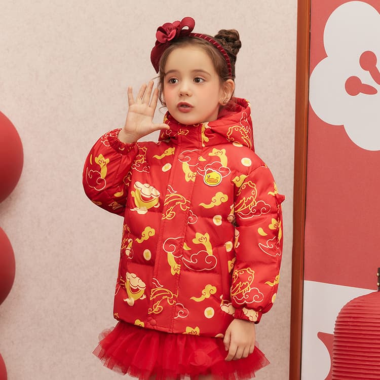 B.Duck Пуховик Классический Красный Детский Возраст 3-7 Лет - изображение 6