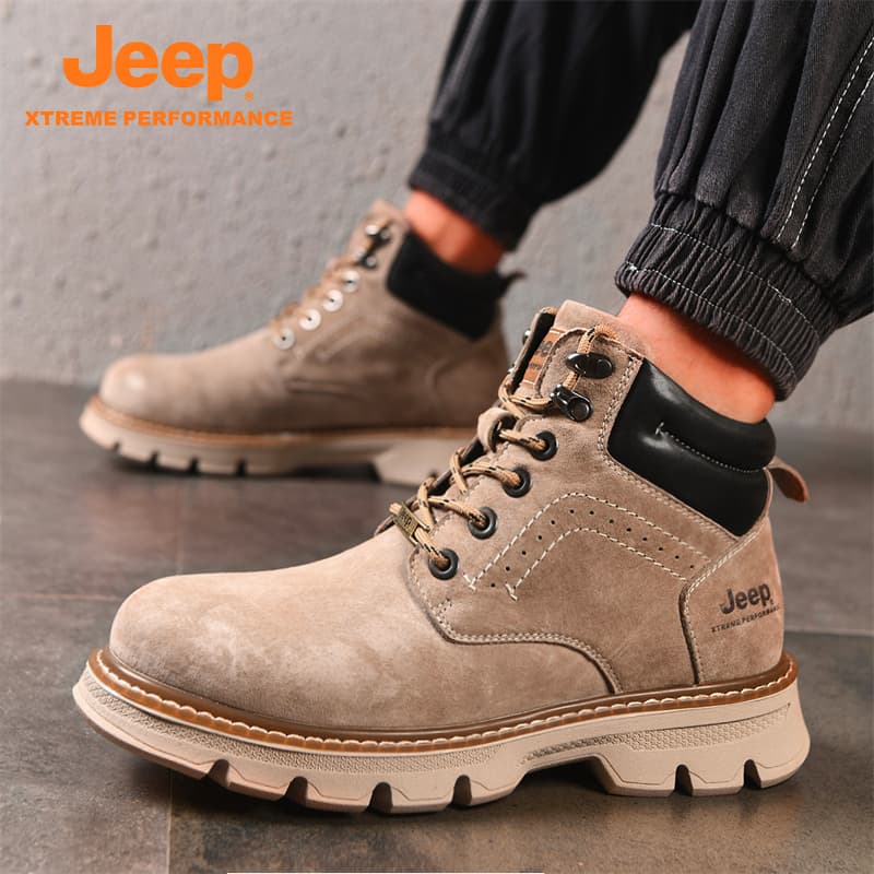 Ботинки Jeep Высококачественная свинина армейские ботинки высокий топ мужские песочного цвета длина до лодыжки - изображение 6