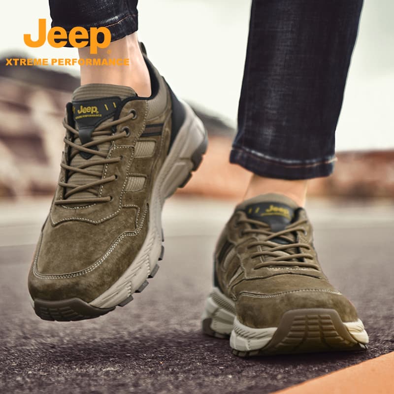 Кроссовки Jeep Низкий Топ Уличная Обувь Мужская Коричневая Зеленая - изображение 8
