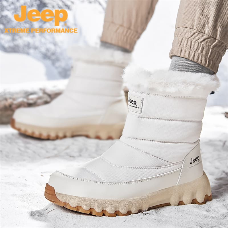 Ботинки зимние Средние сноубутсы Jeep унисекс белые - изображение 9