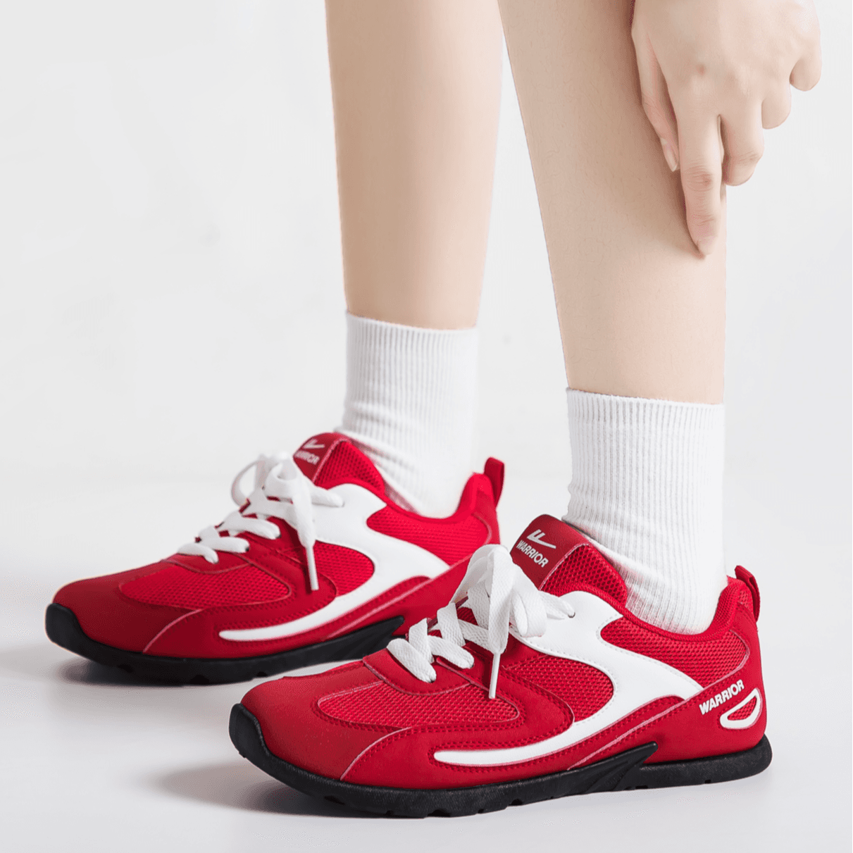 Кроссовки Warrior Low Топ Повседневная обувь Женские Красно-белый - изображение 7