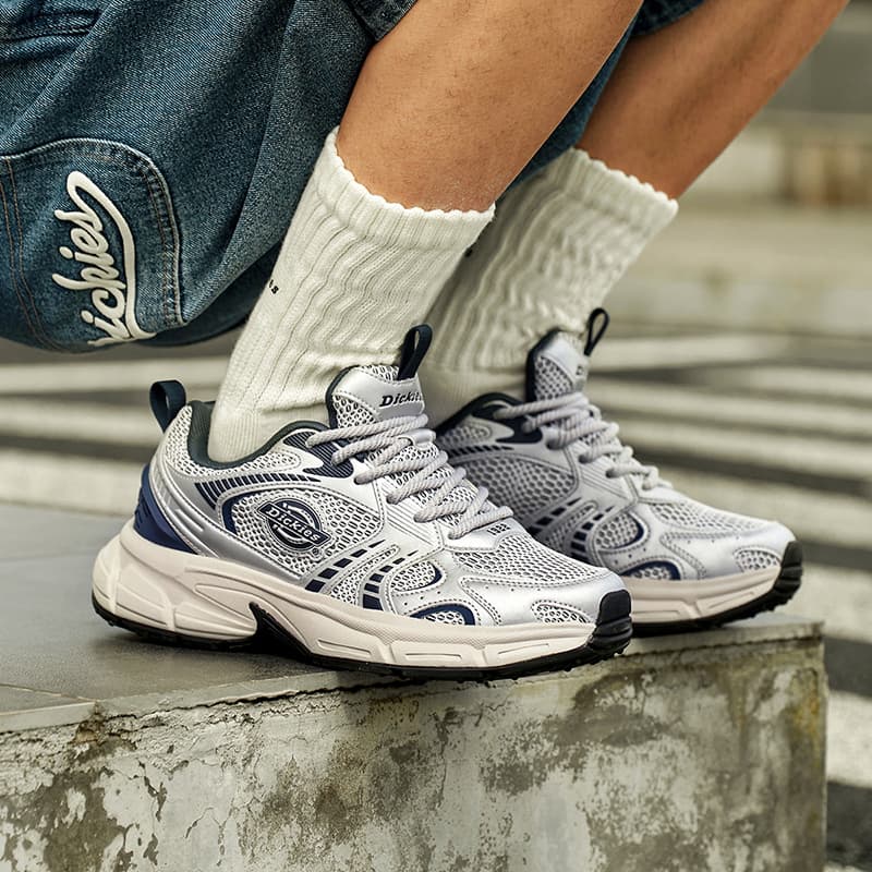 Кроссовки Dickies Износостойкий Дышащий Покрытие Низкий Топ Толстая подошва Мужские Серебристо-Серый Синий - изображение 6