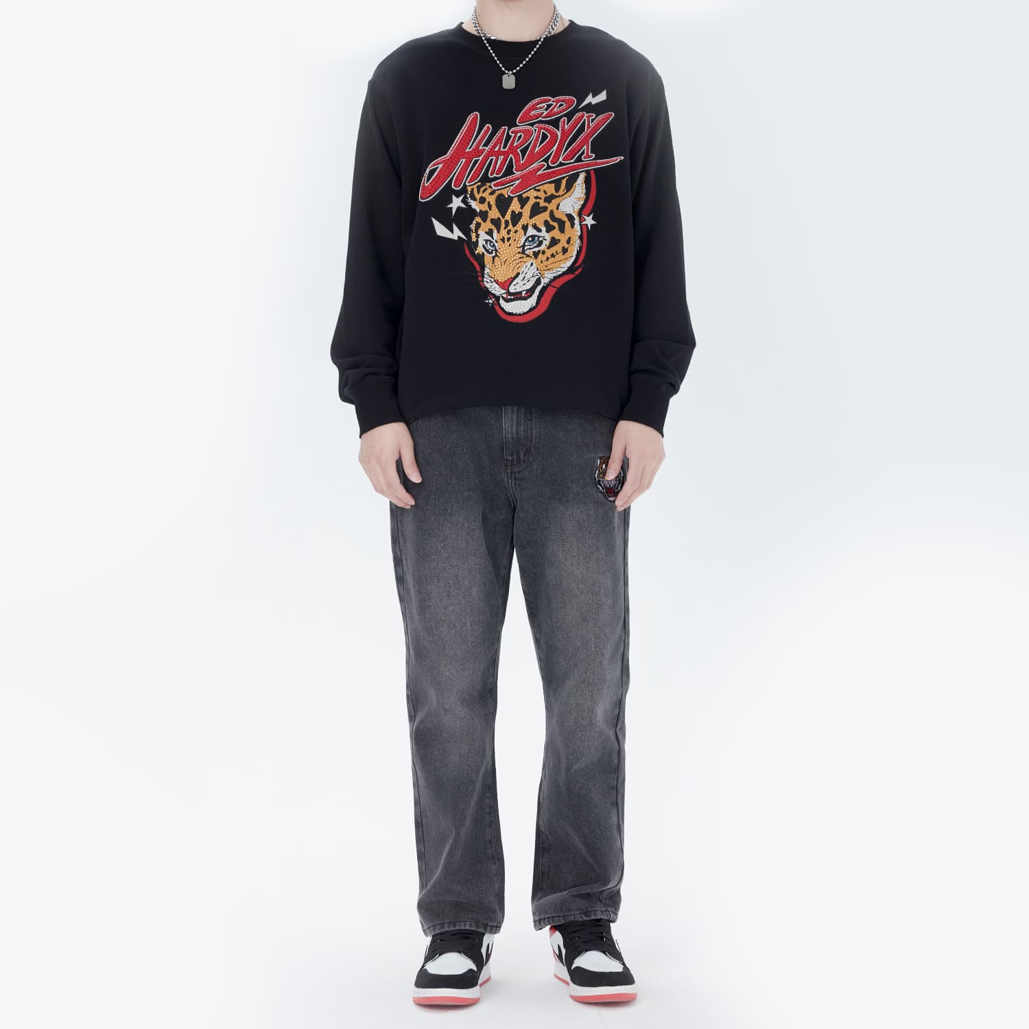 Штаны Ed Hardy Logo Embroidered Jeans - изображение 3