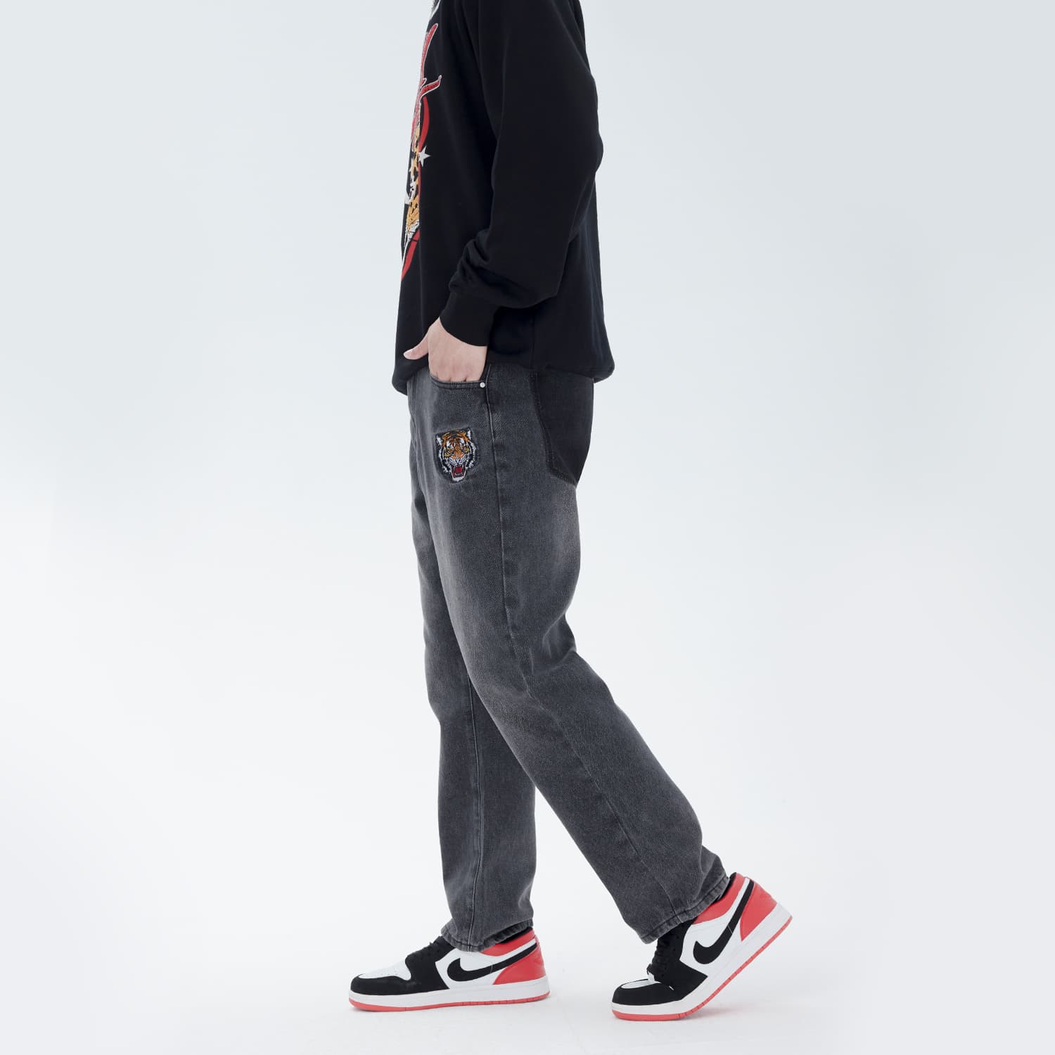 Штаны Ed Hardy Logo Embroidered Jeans - изображение 7